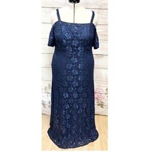 Plus size 1x Marina Navy Blue lace dress. Size 1X